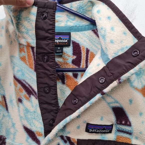Patagonia Synchilla Snap-T Fleece Pullover Moon Owl Toasted White Women'… - Picture 5 of 16